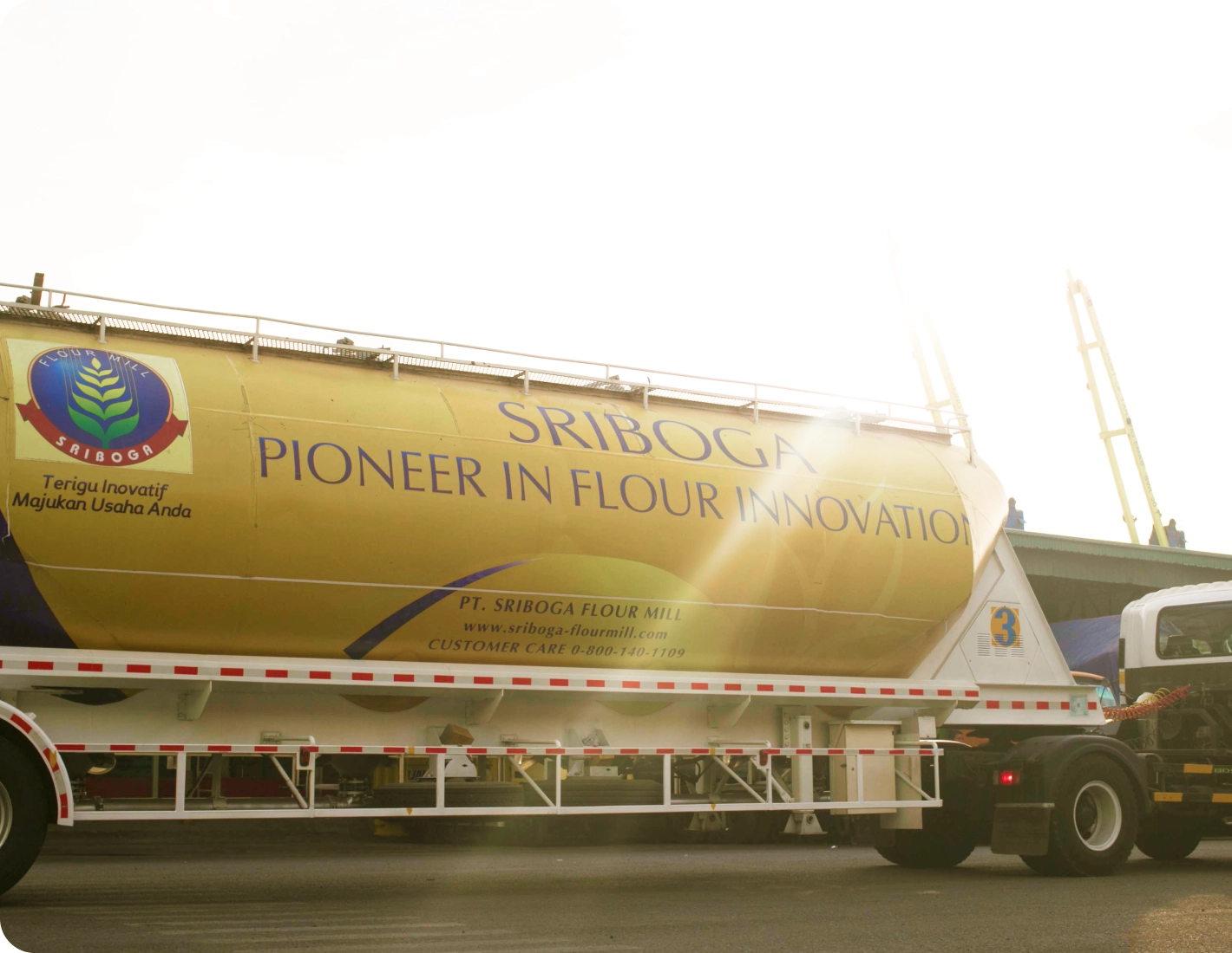 T Sriboga Flour Mill's truck that distribute Sriboga flour throughout Indonesia
